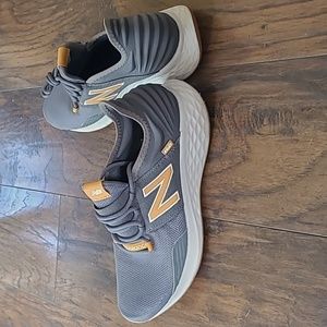 New Balance Gray and Orange Athletic Shoes